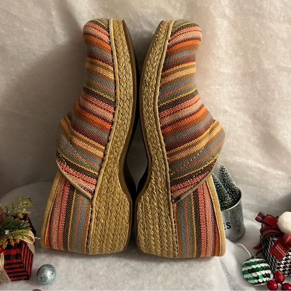 Dansko EU39/US8.5/9 Multicolor Vegan Striped Jute Espadrille Mules/Clogs… - Picture 4 of 16
